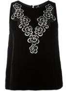Antonio Marras Floral Print Vest, Women's, Size: 44, Black, Viscose/silk/acetate