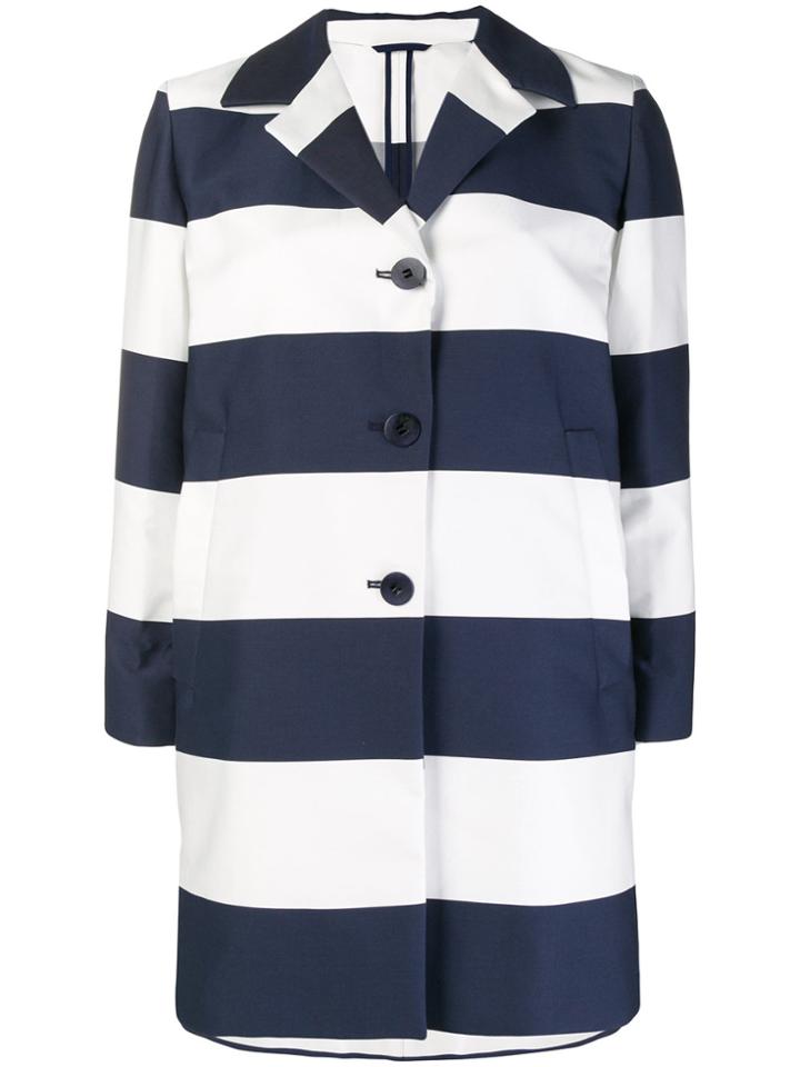 Max Mara Studio Striped Single-breasted Blazer - Blue