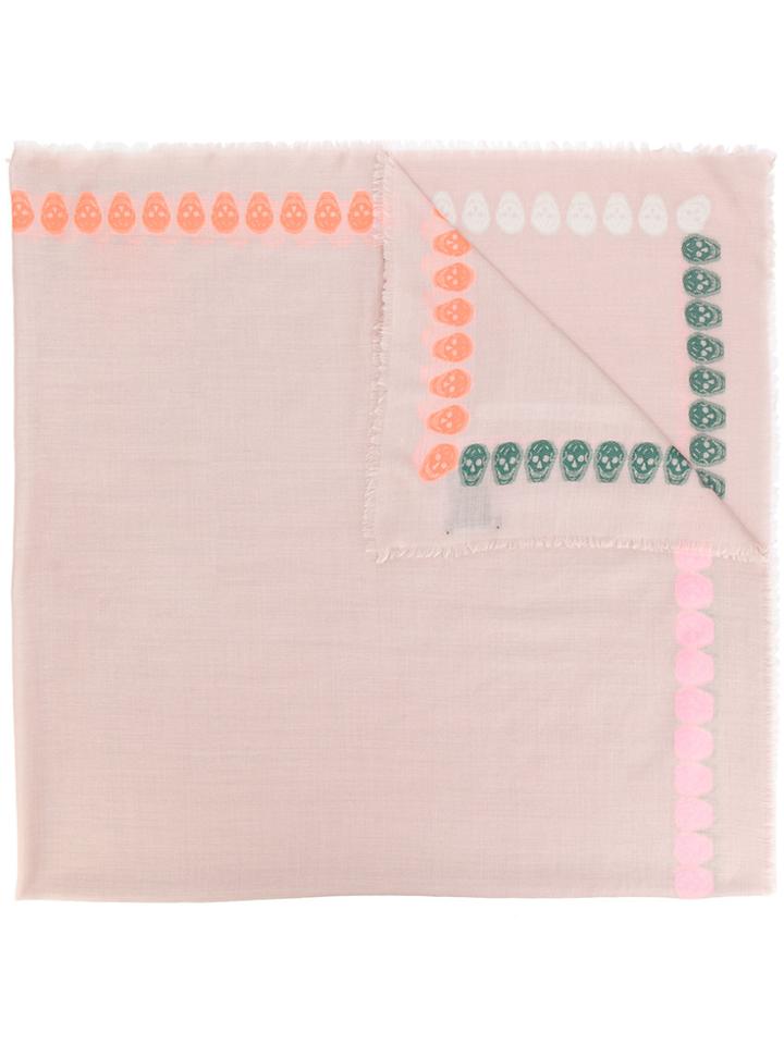 Alexander Mcqueen Skull Trim Scarf - Pink & Purple
