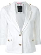 Loveless Half Sleeve Buttoned Jacket, Women's, Size: 36, White, Cotton/tencel