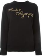 Olympia Le-tan Hotel Olympia Embroidered Sweatshirt, Women's, Size: 42, Black, Silk/cashmere