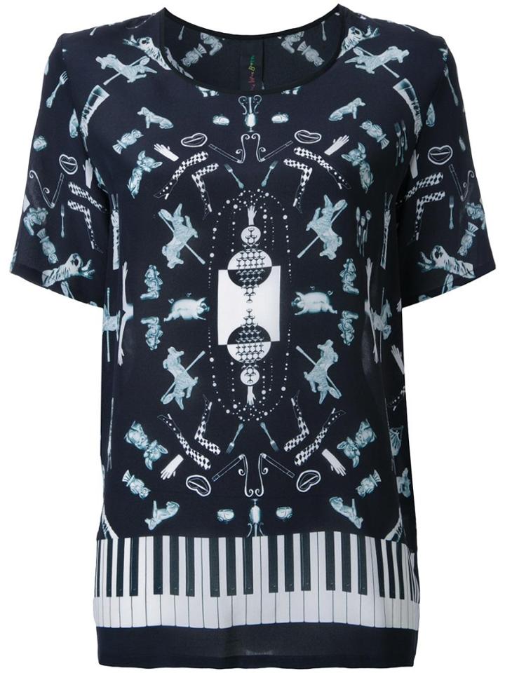 Romance Was Born Multi-print T-shirt - Black