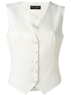 Dolce & Gabbana Fitted Waistcoat, Women's, Size: 44, White, Silk/nylon/spandex/elastane/wool