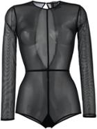 Ann Demeulemeester Sheer Body, Women's, Size: 42, Black, Nylon/spandex/elastane/cotton