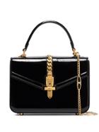 Gucci Sylvie Patent-leather Tote Bag - Black