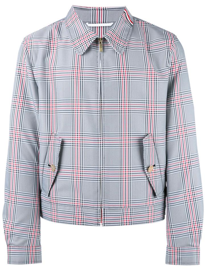 Thom Browne Checked Jacket, Men's, Size: 4, Red, Polyester