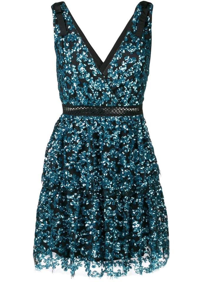 Self-portrait Tiered Sequin Mini Dress - Blue