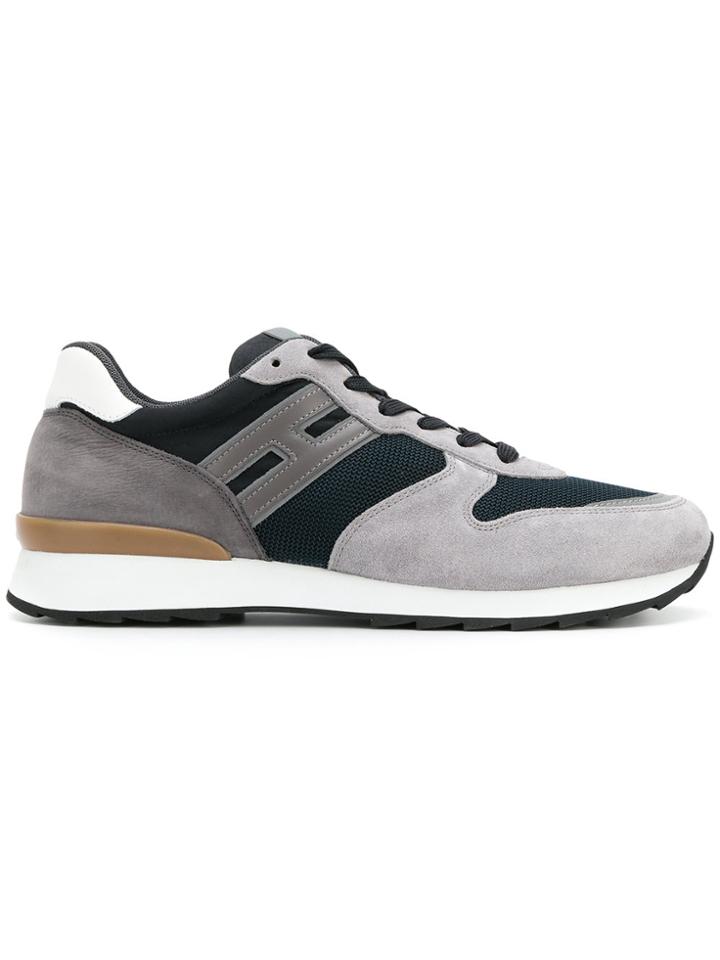 Hogan Contrast Panel Running Sneakers - Blue