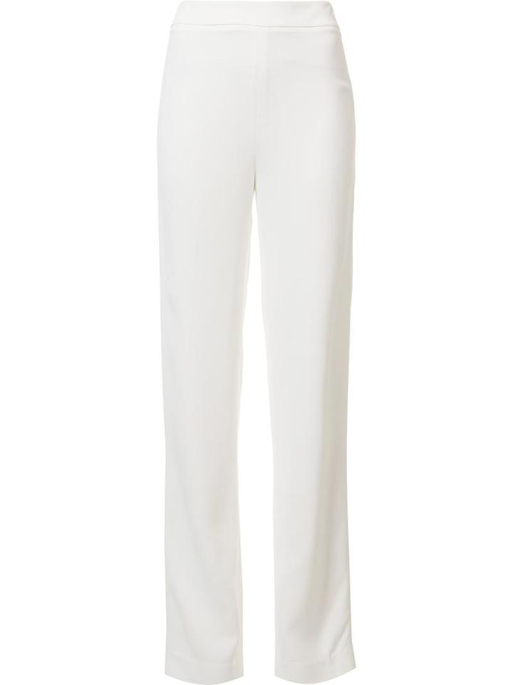 Jonathan Simkhai Tailored Straight Trousers, Women's, Size: 8, White, Acetate/viscose/spandex/elastane