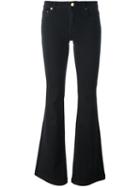 Michael Michael Kors Mid-rise Flared Jeans, Women's, Size: 6, Black, Cotton/polyester/spandex/elastane