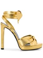 Saint Laurent Open Toe Sandals - Gold