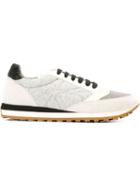 Brunello Cucinelli Panelled Lace-up Sneakers, Women's, Size: 41, Grey, Leather/cotton/rubber