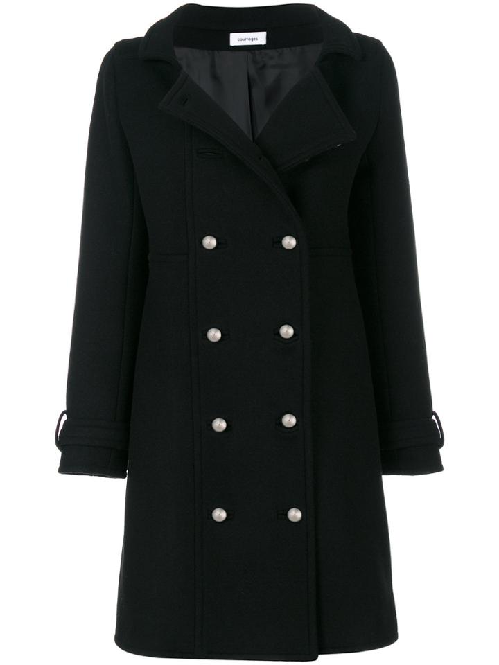 Courrèges Double Button Coat - Black