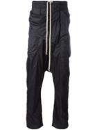 Rick Owens Drkshdw Drop Crotch Trousers, Size: Small, Black, Nylon