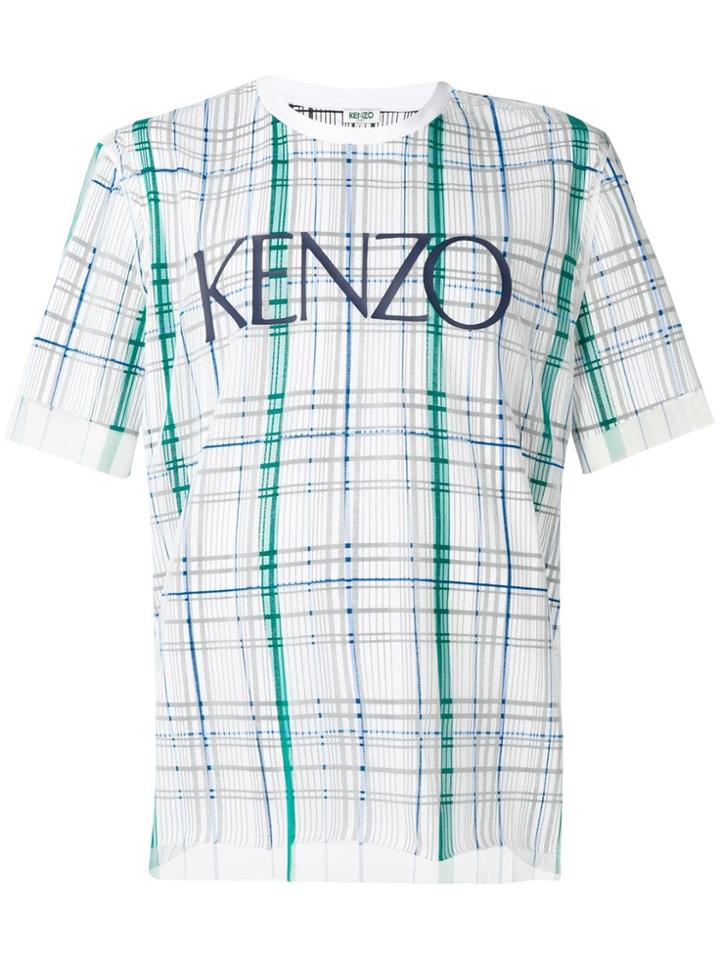Kenzo Check Print Overlay T-shirt - White