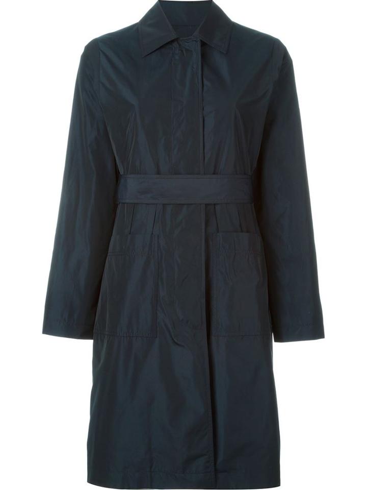 Jil Sander Navy Belted Raincoat