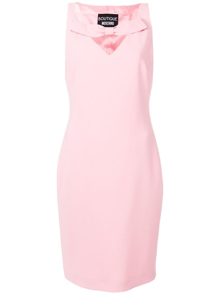 Boutique Moschino Bow Front Fitted Dress - Pink & Purple