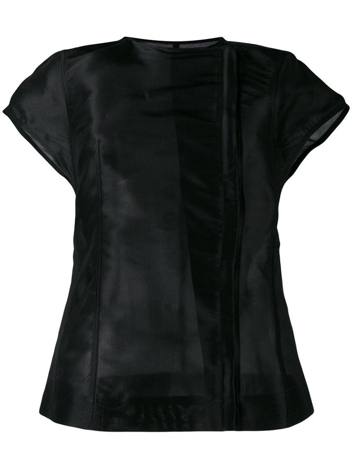 Rick Owens - Short Sleeve Jacket - Women - Silk - 40, Women's, Black, Silk