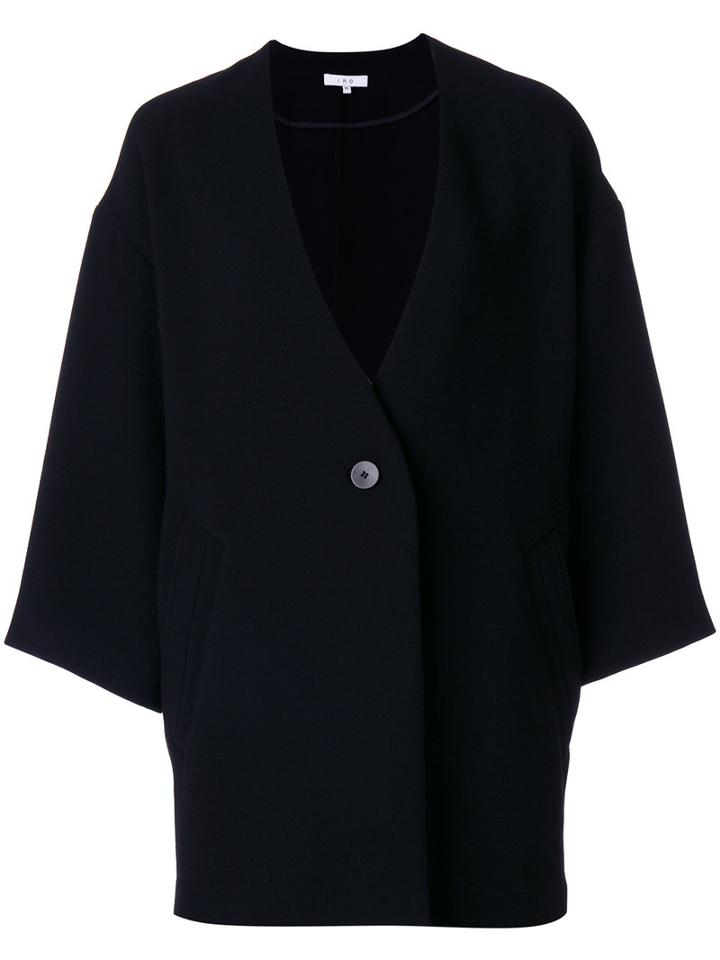 Iro - Three-quarter Sleeve Jacket - Women - Cotton/polyester/spandex/elastane/viscose - 40, Black, Cotton/polyester/spandex/elastane/viscose