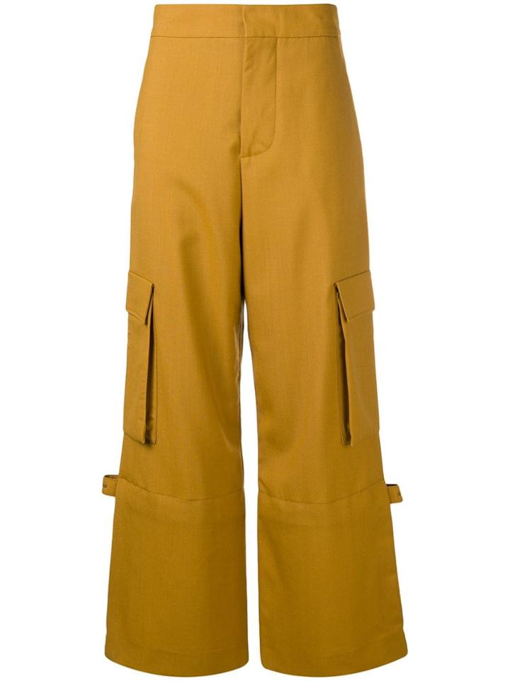 Marni Wide Legged Cargo Trousers - Brown