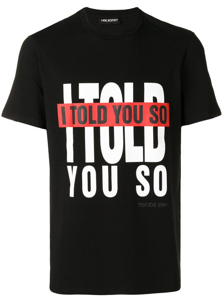 Neil Barrett I Told You So Printed T-shirt - Black