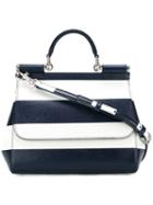 Dolce & Gabbana Medium Sicily Tote, Blue, Calf Leather