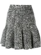 Carven 'boucle Tweedy Flippy' Skirt, Women's, Size: 38, Black, Spandex/elastane/modal/polyacrylic/cotton