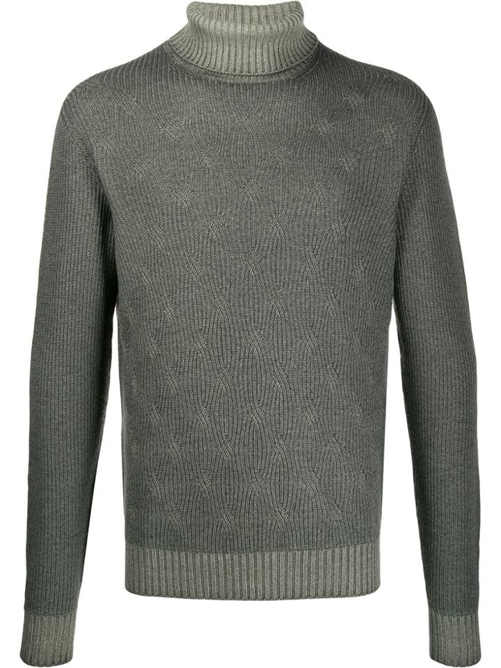 Corneliani Ribbed Turtleneck Jumper - Grey