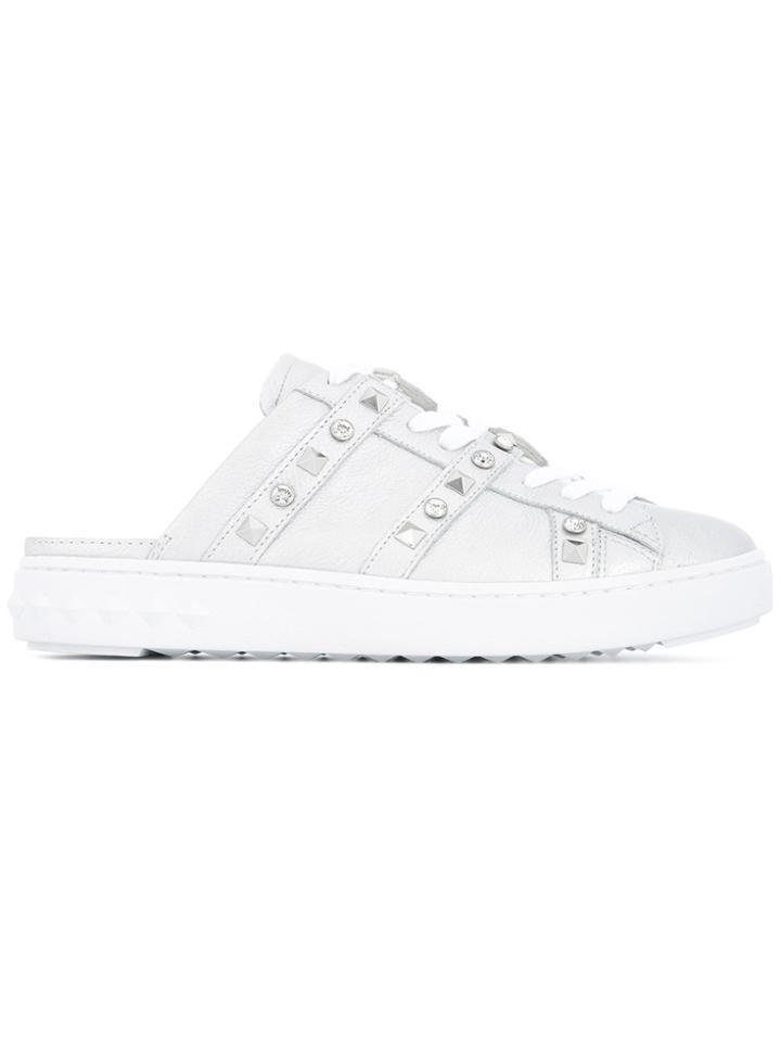 Ash Studded Front Slip-on Sneakers - Metallic