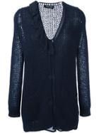 Twin-set V-neck Cardigan, Women's, Size: Large, Blue, Polyamide/viscose/mohair/wool