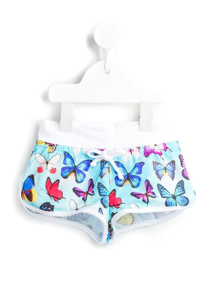 Mc2 Saint Barth Kids Butterfly Print Swim Shorts, Girl's, Size: 10 Yrs, Blue