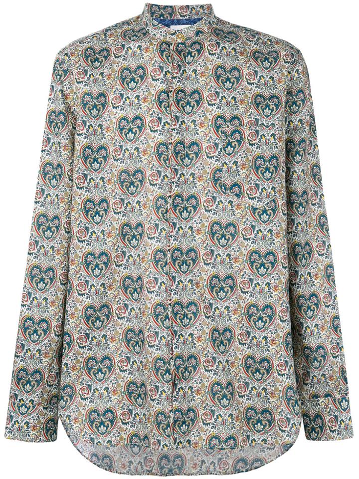 Paul Smith Paisley Collarless Shirt - Multicolour