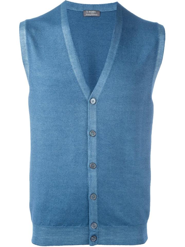 Barba Button Down Knitted Waistcoat