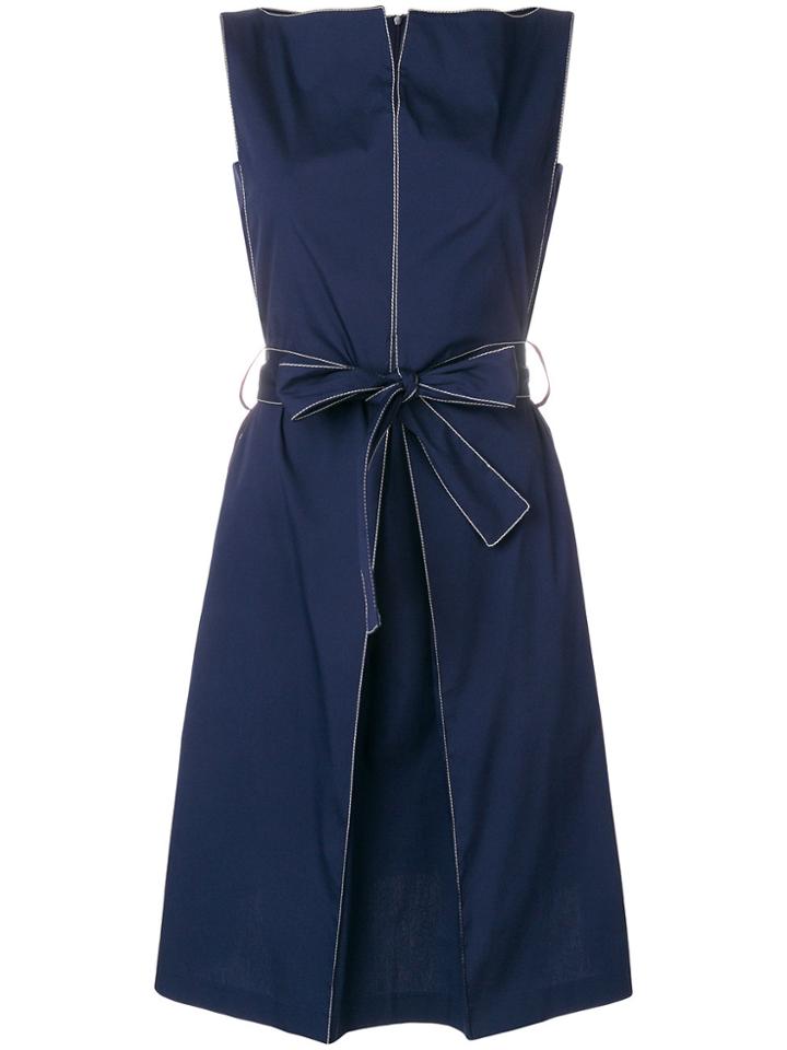 Antonelli Edged Seam Tie Waist Dress - Blue