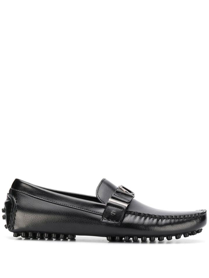 Versace Jeans Logo Driving Shoes - Black