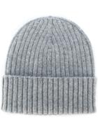 Dell'oglio Ribbed Knit Cashmere Hat - Grey