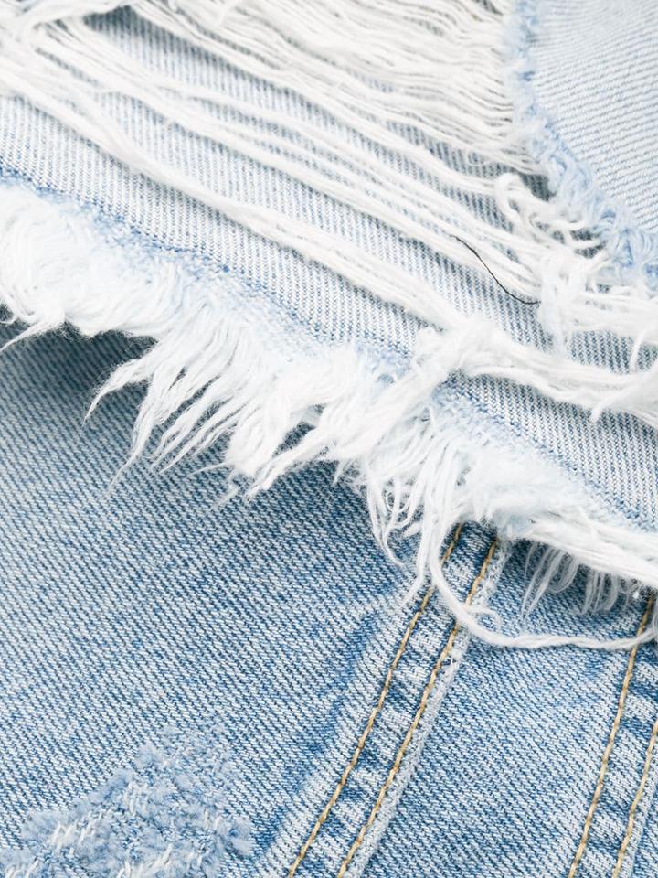 Sjyp Distressed Denim Shorts - Blue