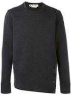 Marni Asymmetric Sweatshirt, Men's, Size: 52, Grey, Polyamide/virgin Wool