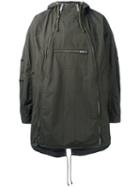 Sacai Checked Parka, Men's, Size: 1, Green, Cotton