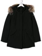 Woolrich Kids Fur Collar Coat - Black