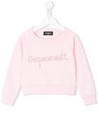 Dsquared2 Kids - Studdded Logo Sweatshirt - Kids - Cotton - 8 Yrs, Pink/purple