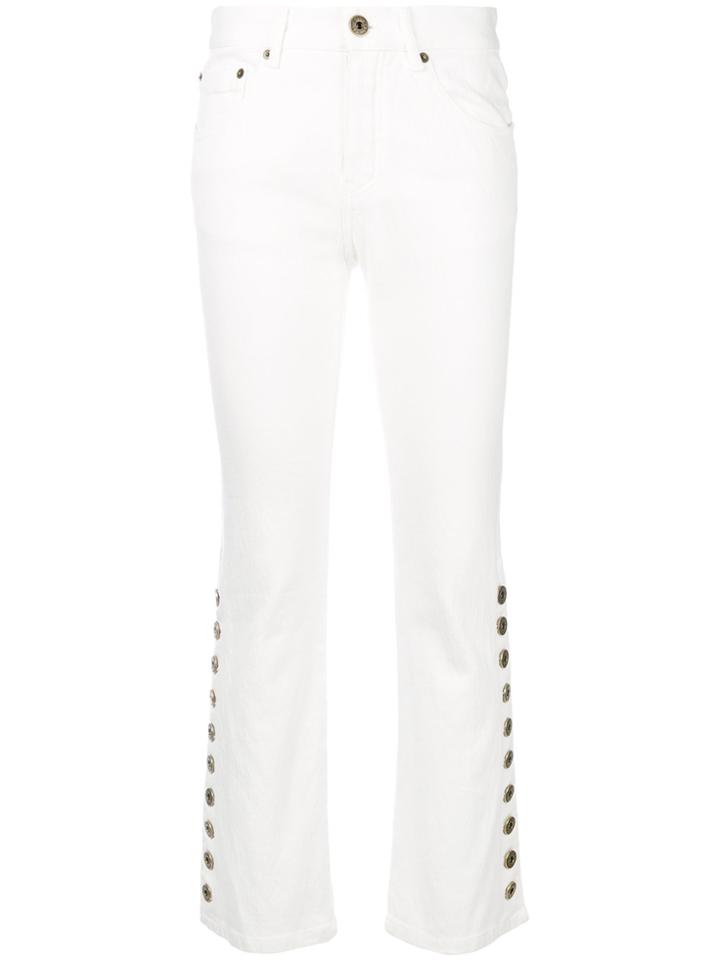 Chloé Riveted Bootcut Jeans - White