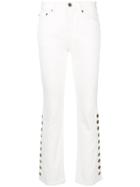 Chloé Riveted Bootcut Jeans - White