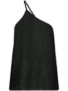 Kacey Devlin One Shoulder Metallic Cami - Black