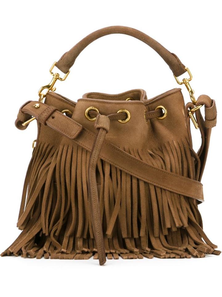 Saint Laurent Small 'emmanuelle' Bucket Shoulder Bag, Women's, Brown