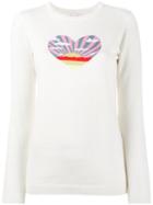Bella Freud Sunset Heart Intarsia Jumper, Women's, Size: Small, Nude/neutrals, Cotton/cashmere
