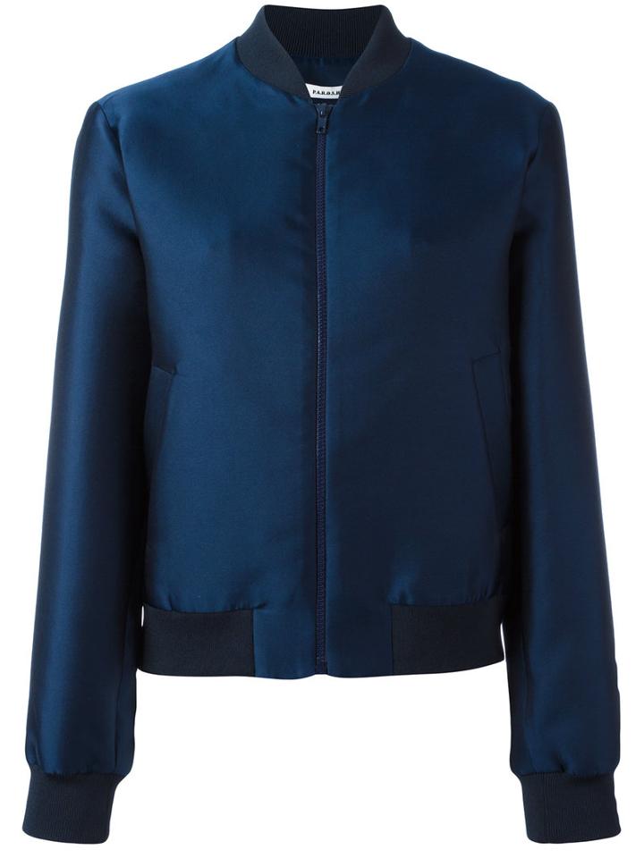 P.a.r.o.s.h. - Bomber Jacket - Women - Silk/polyester - L, Women's, Blue, Silk/polyester