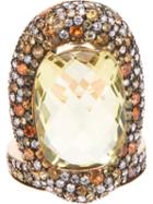 Paolo Piovan Diamond Encrusted Ring, Women's, Size: 6.5, Metallic, Gold