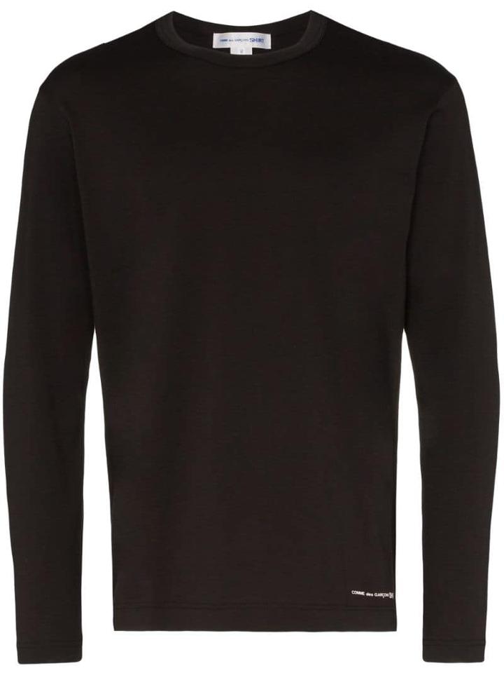 Comme Des Garçons Shirt Logo Print Long Sleeve T-shirt - Black