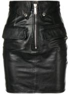 Dsquared2 Flap Detail Leather Skirt - Black